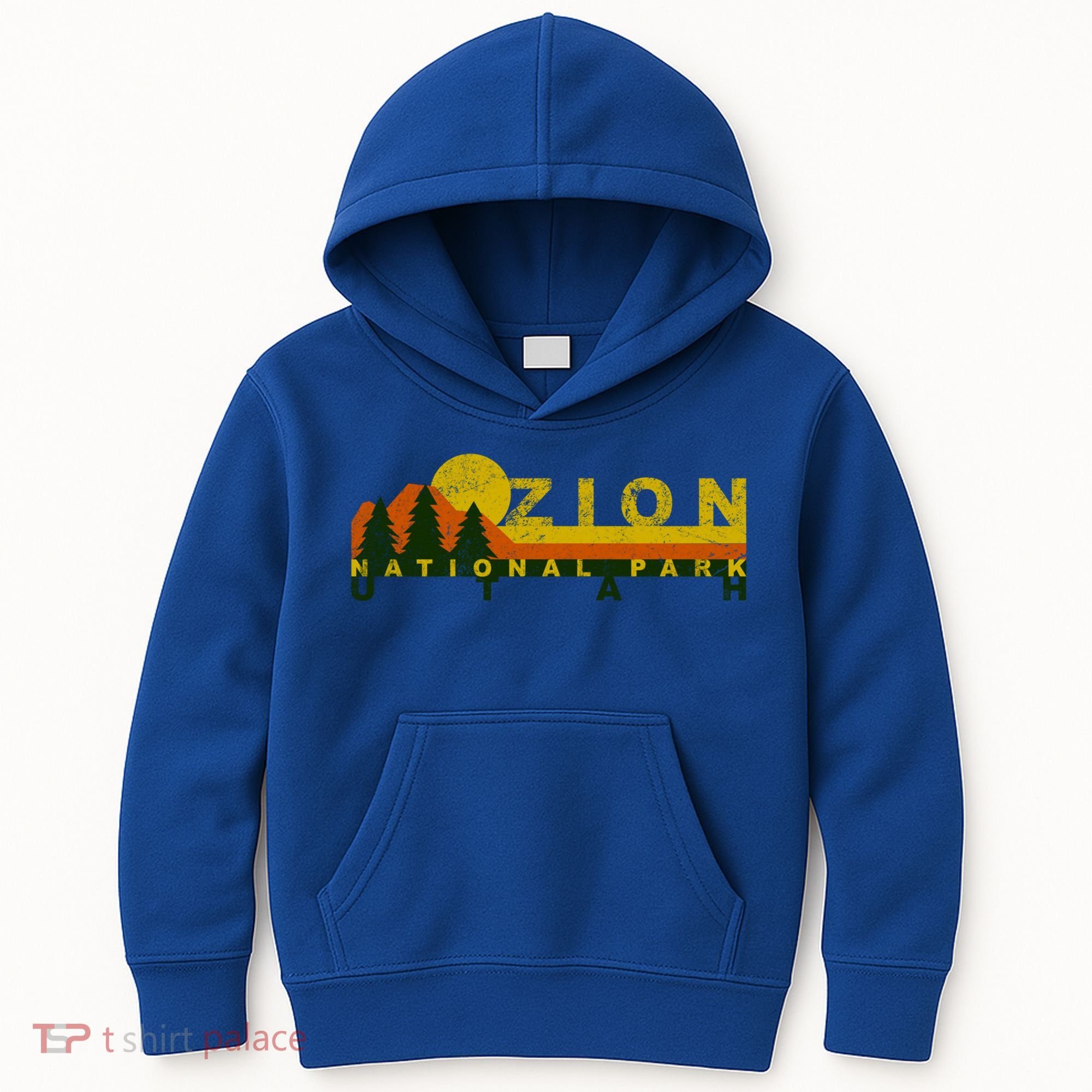 Zion National Park Sunny Mountain Treeline Gift Kids Hoodie