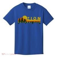 Zion National Park Sunny Mountain Treeline Gift Kids T-Shirt thumb 0