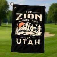 Zion National Park UtahHiking Nature Outdoors Golf Towel thumb 1