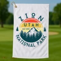 Zion National Park Utah Nature Hiking Outdoors Golf Towel thumb 1