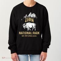 Zion National Park Utah Usa Bison Buffalo Women's Sweatshirt thumb 0