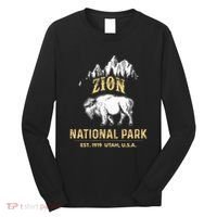 Zion National Park Utah Usa Bison Buffalo Long Sleeve Shirt thumb 0