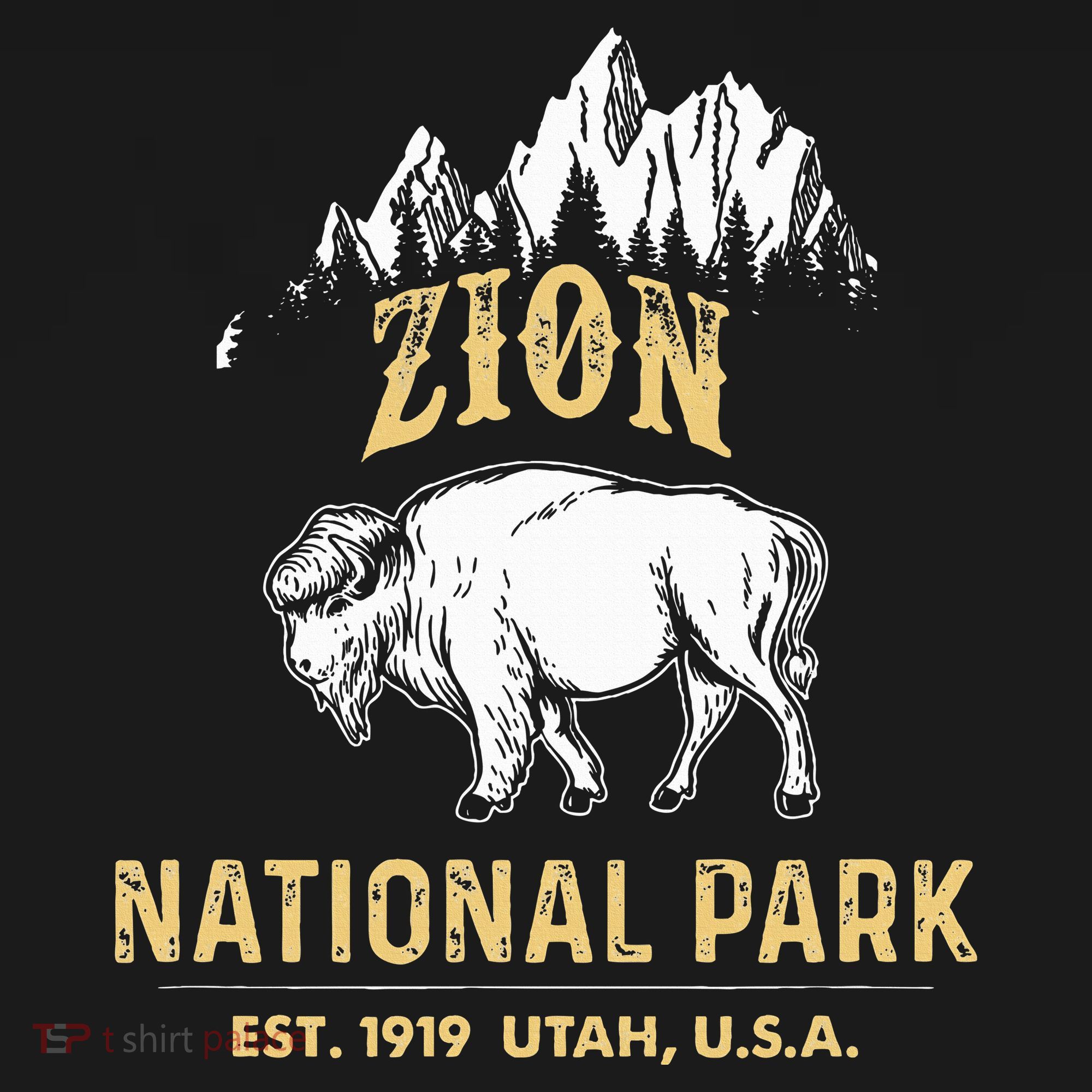 Zion National Park Utah Usa Bison Buffalo Sweatshirt