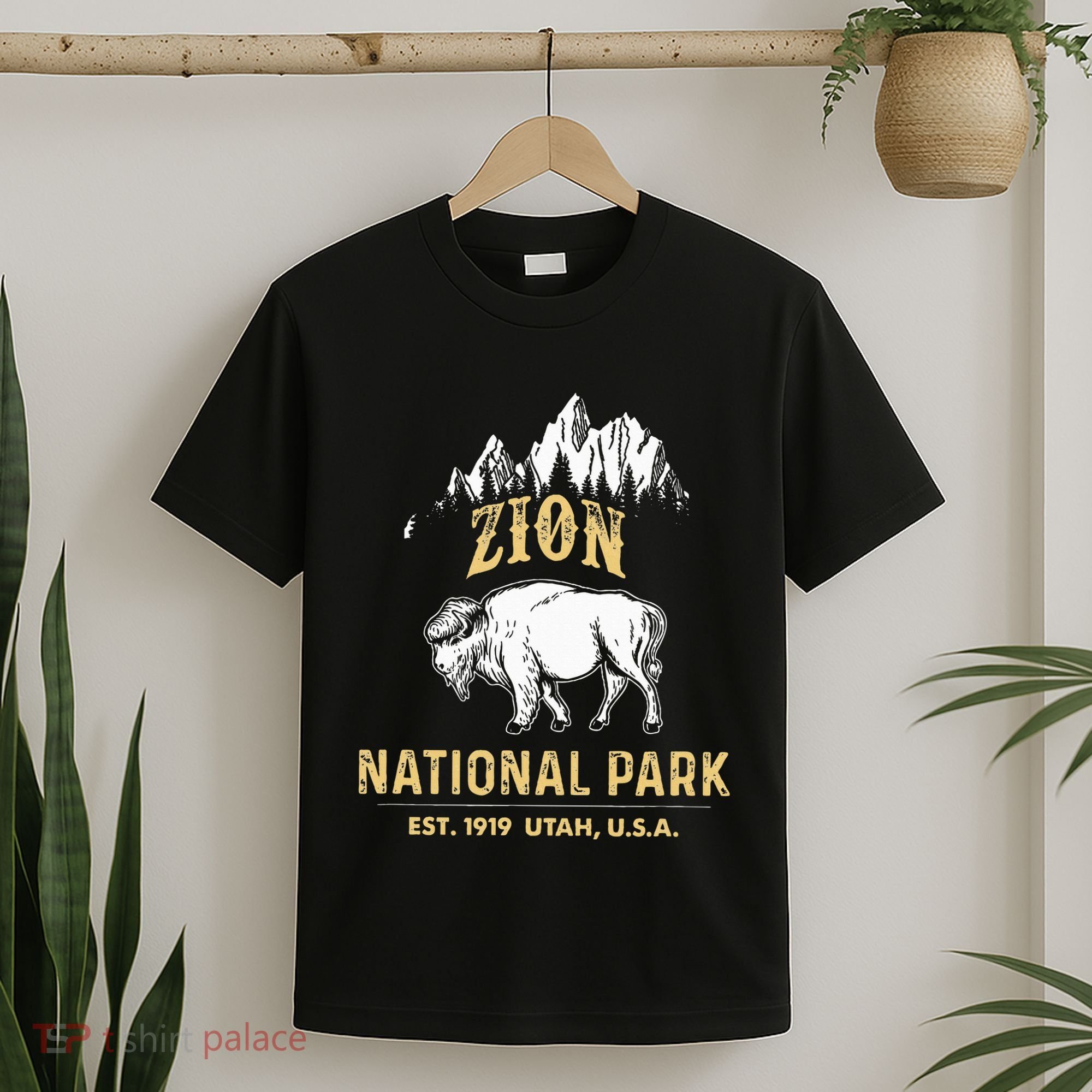 Zion National Park Utah Usa Bison Buffalo T-Shirt