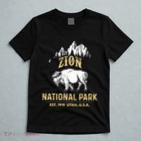 Zion National Park Utah Usa Bison Buffalo T-Shirt thumb 5