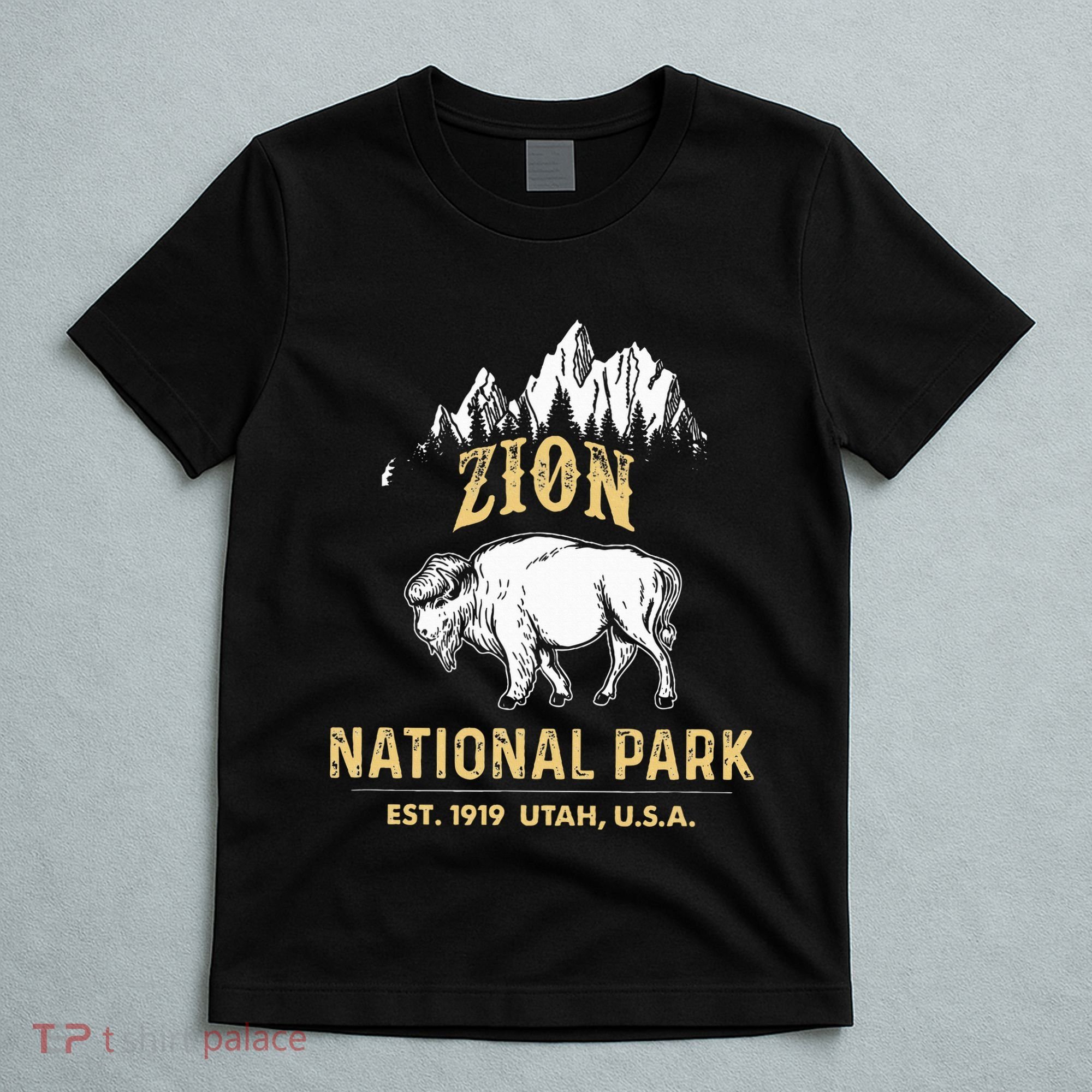 Zion National Park Utah Usa Bison Buffalo T-Shirt