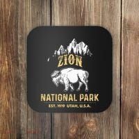 Zion National Park Utah Usa Bison Buffalo Coaster thumb 0