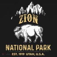 Zion National Park Utah Usa Bison Buffalo Mousepad thumb 1