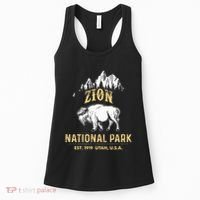 Zion National Park Utah Usa Bison Buffalo Women's Tank Top thumb 0