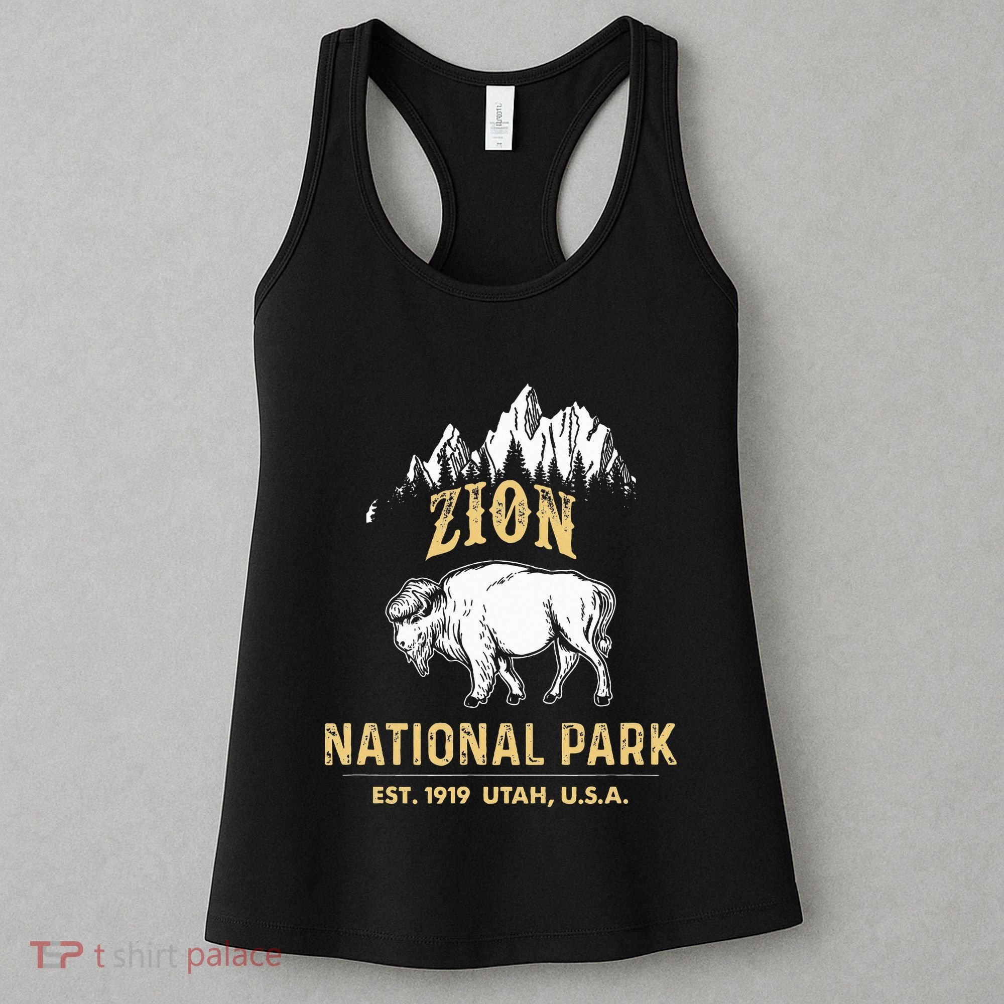 Zion National Park Utah Usa Bison Buffalo Women's Tank Top