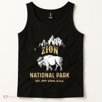 Zion National Park Utah Usa Bison Buffalo Tank Top thumb 2