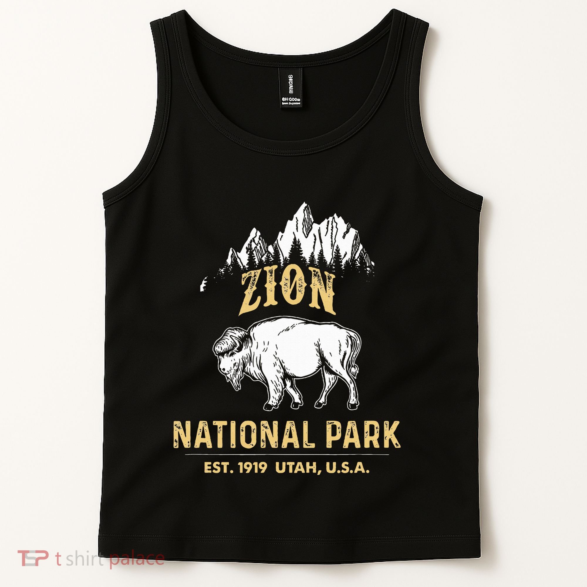Zion National Park Utah Usa Bison Buffalo Tank Top