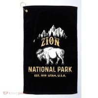Zion National Park Utah Usa Bison Buffalo Golf Towel thumb 0
