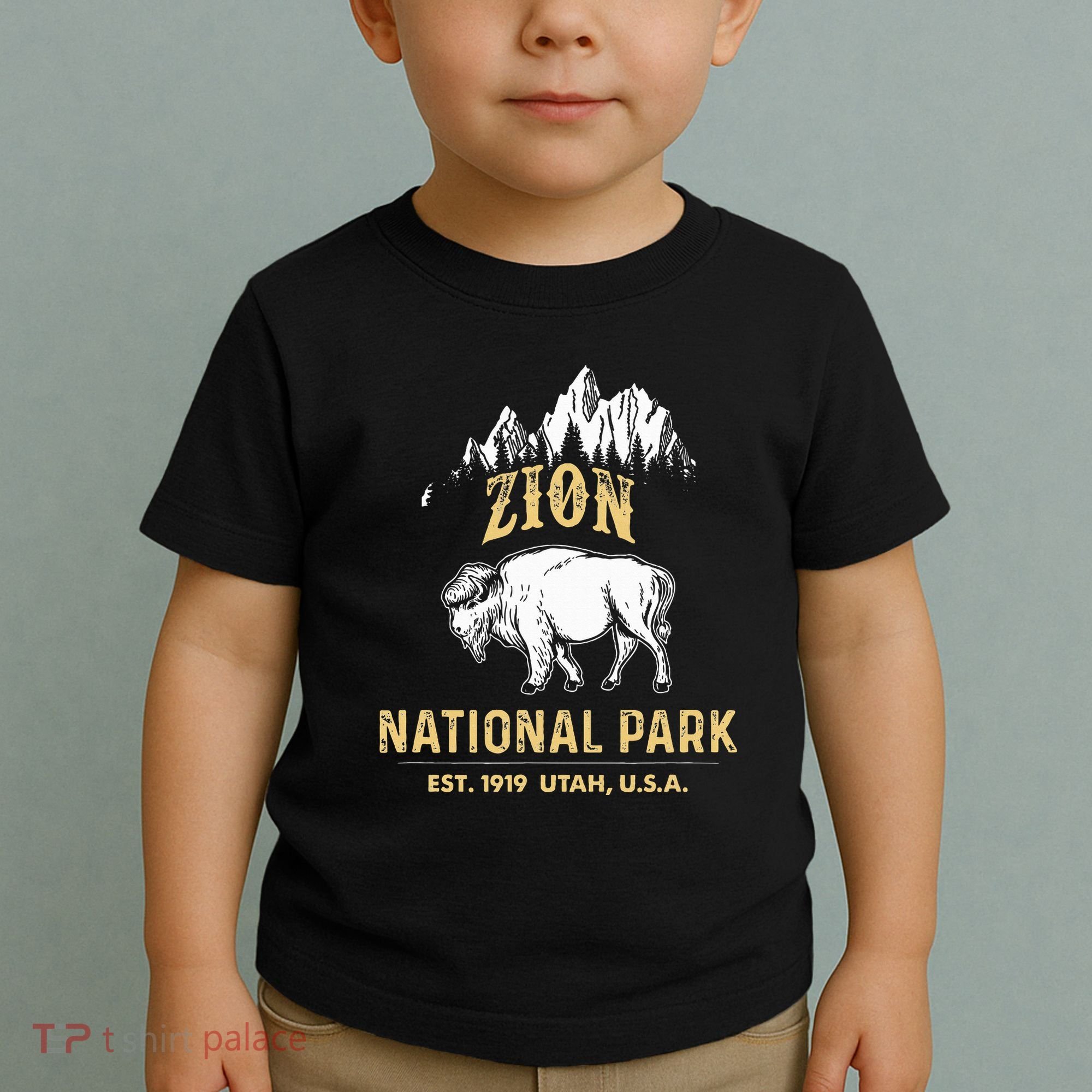 Zion National Park Utah Usa Bison Buffalo Toddler T-Shirt