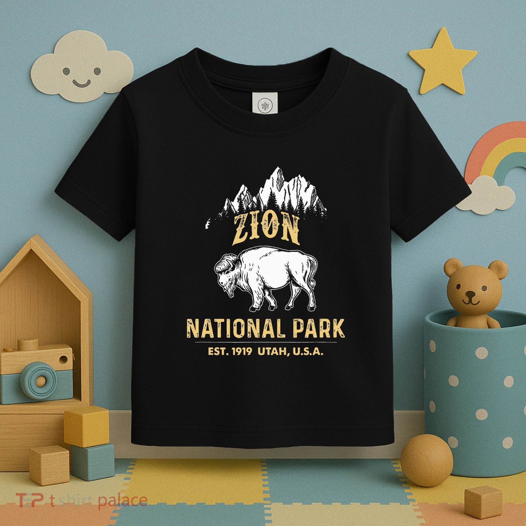 Zion National Park Utah Usa Bison Buffalo Toddler T-Shirt