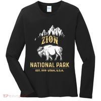 Zion National Park Utah Usa Bison Buffalo Women's Long Sleeve Shirt thumb 0