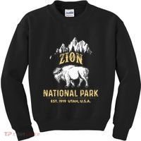 Zion National Park Utah Usa Bison Buffalo Kids Sweatshirt thumb 0