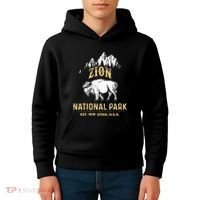 Zion National Park Utah Usa Bison Buffalo Kids Hoodie thumb 4