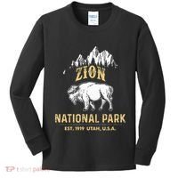 Zion National Park Utah Usa Bison Buffalo Kids Long Sleeve Shirt thumb 0