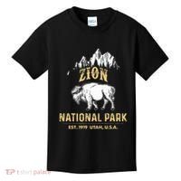 Zion National Park Utah Usa Bison Buffalo Kids T-Shirt thumb 0