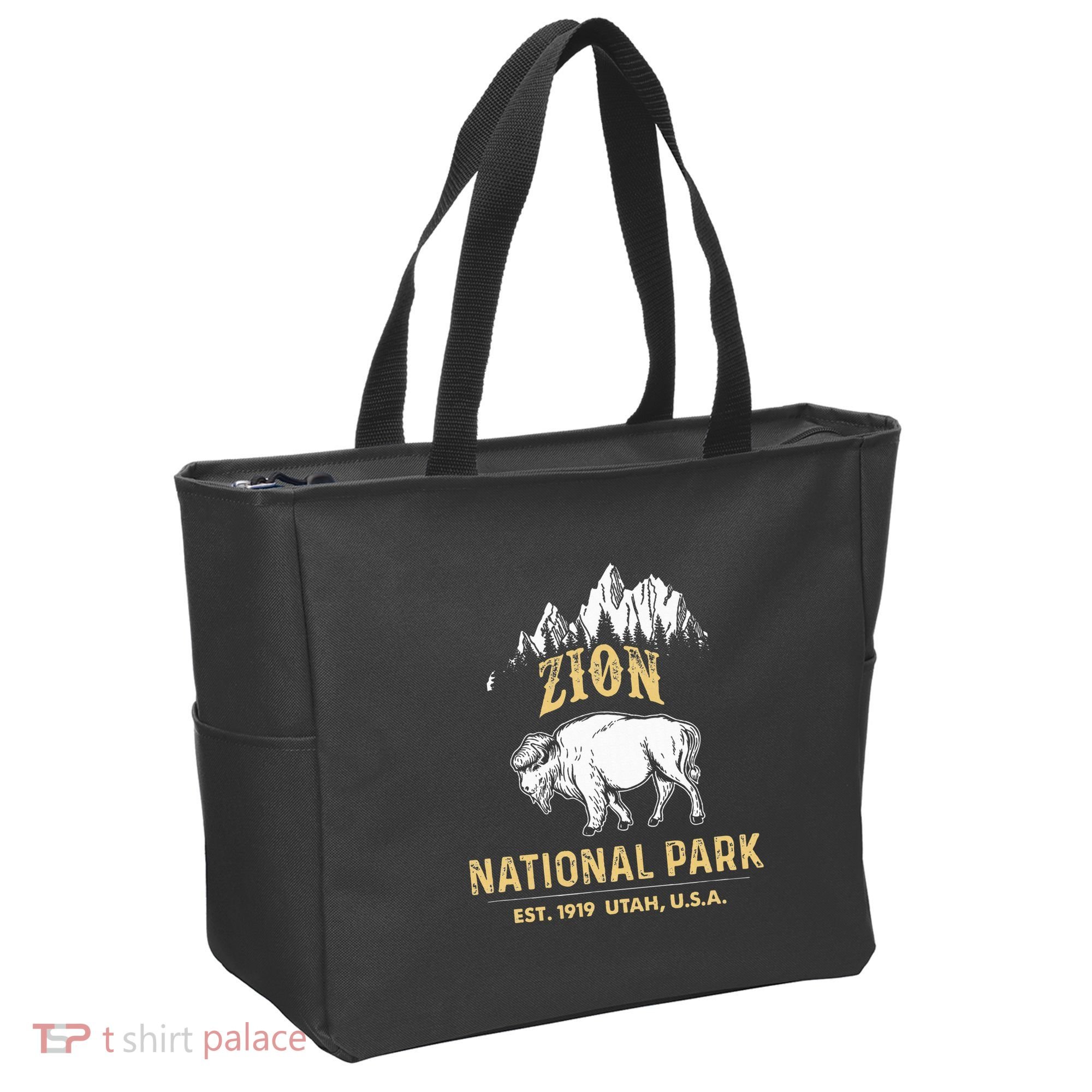 Zion National Park Utah Usa Bison Buffalo Tote Bag