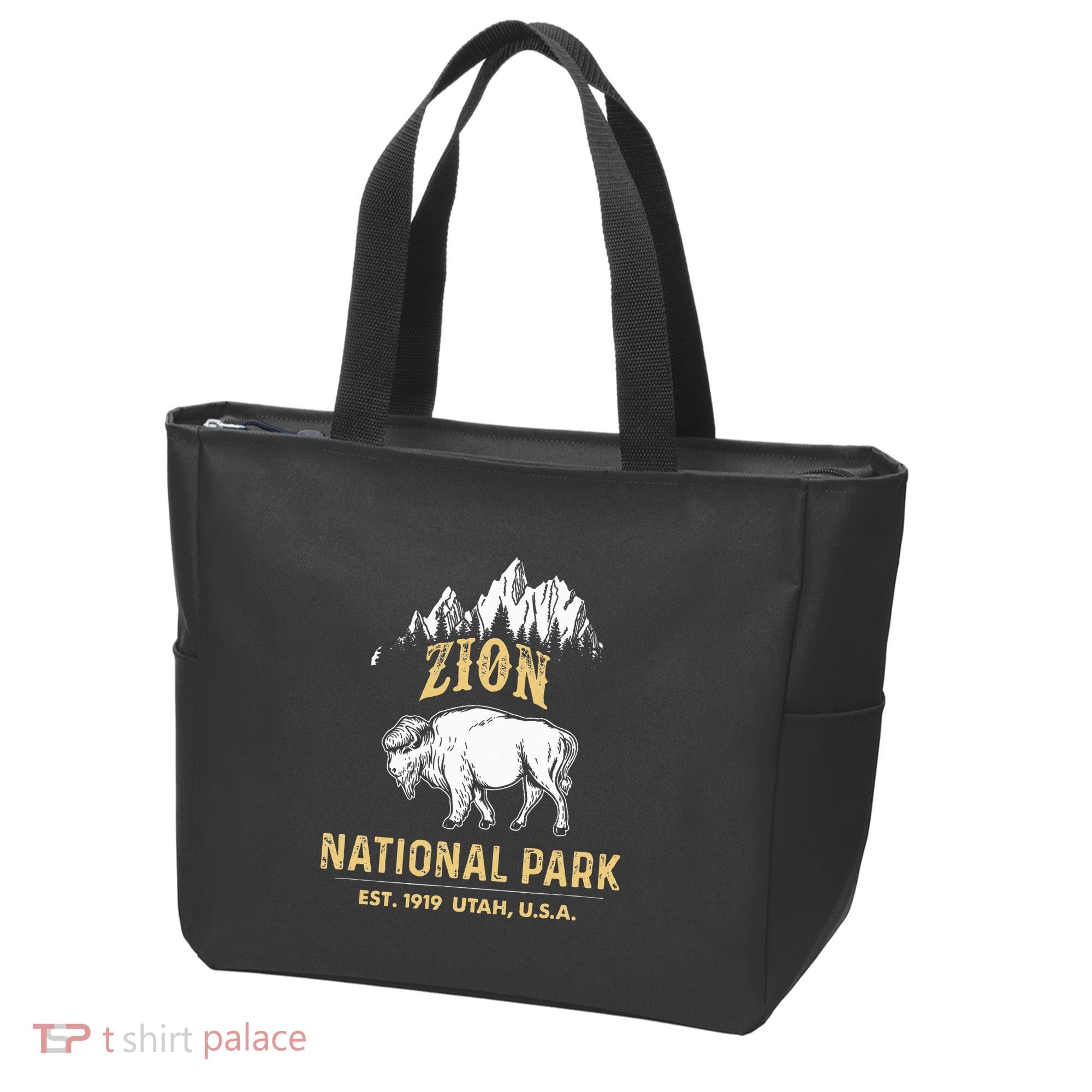 Zion National Park Utah Usa Bison Buffalo Tote Bag