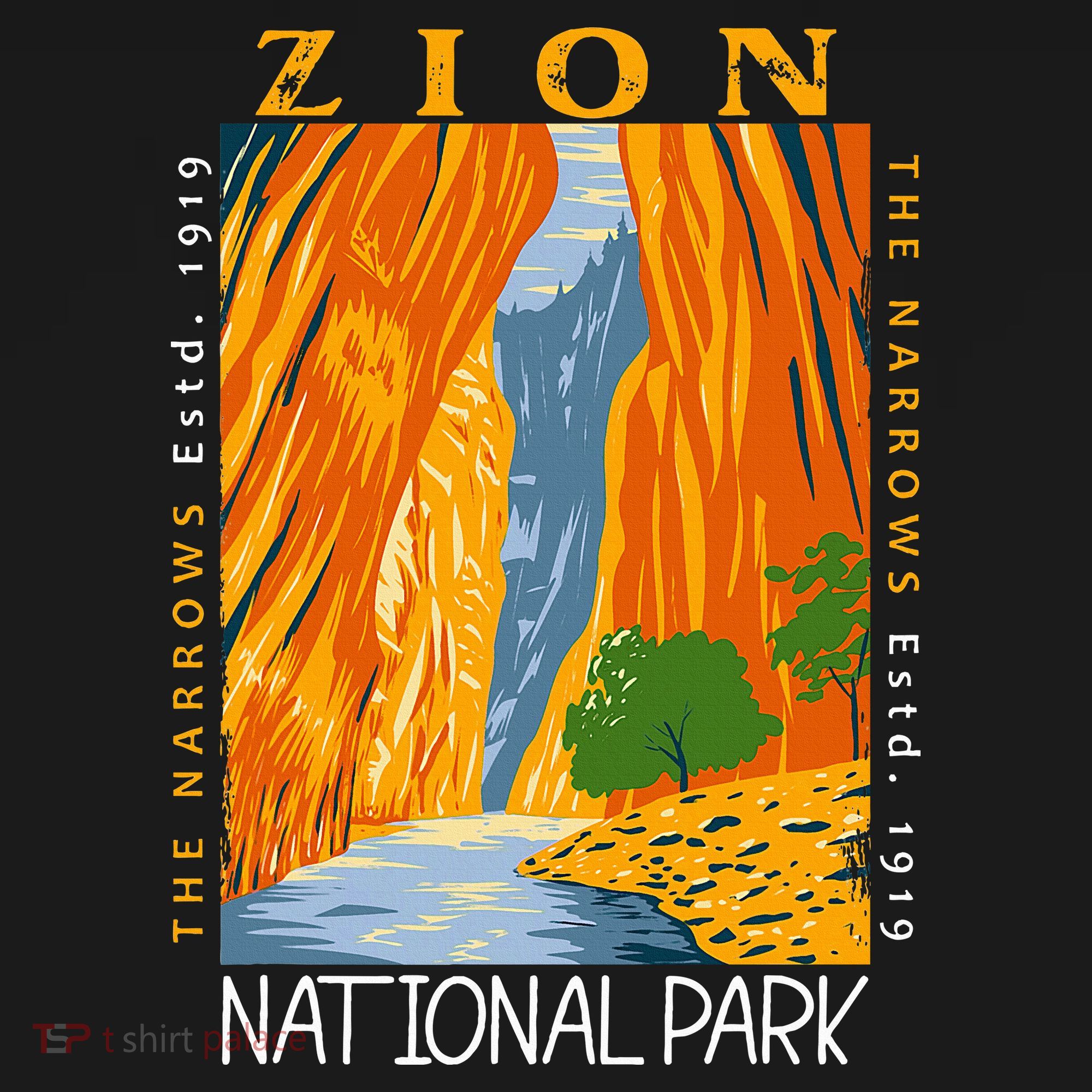 Zion National Park Utah Vintage The Narrows T-Shirt