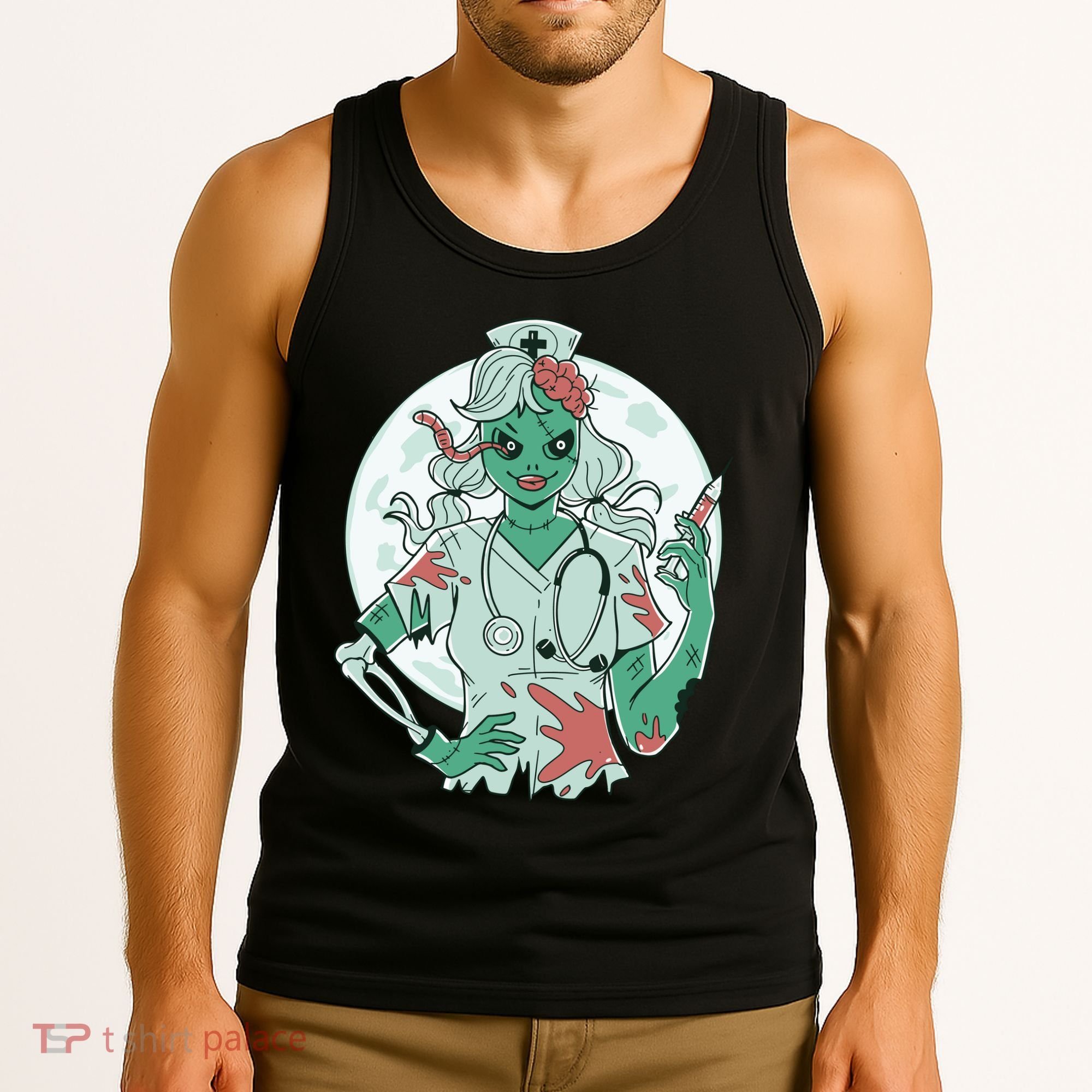 Zombie Nurse Spooky Halloween Tank Top
