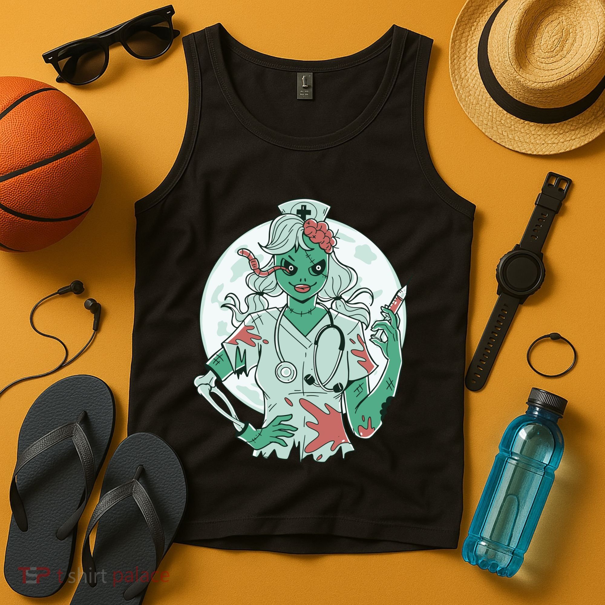 Zombie Nurse Spooky Halloween Tank Top