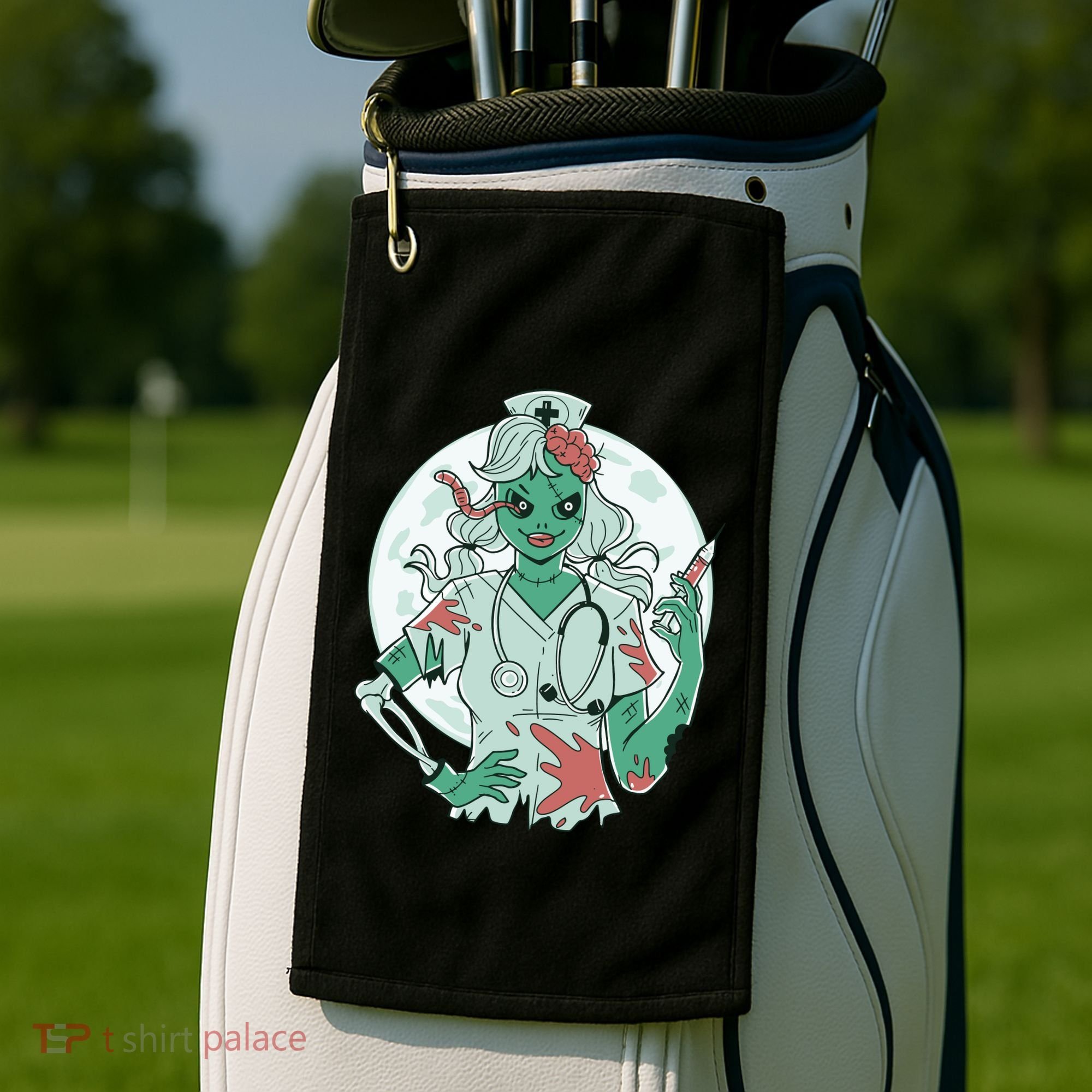 Zombie Nurse Spooky Halloween Golf Towel