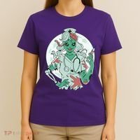 Zombie Nurse Spooky Halloween T-Shirt thumb 4