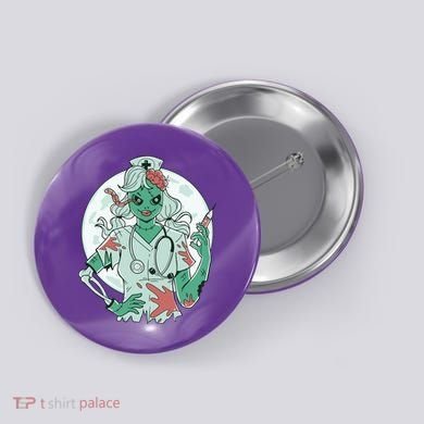 Zombie Nurse Spooky Halloween Button