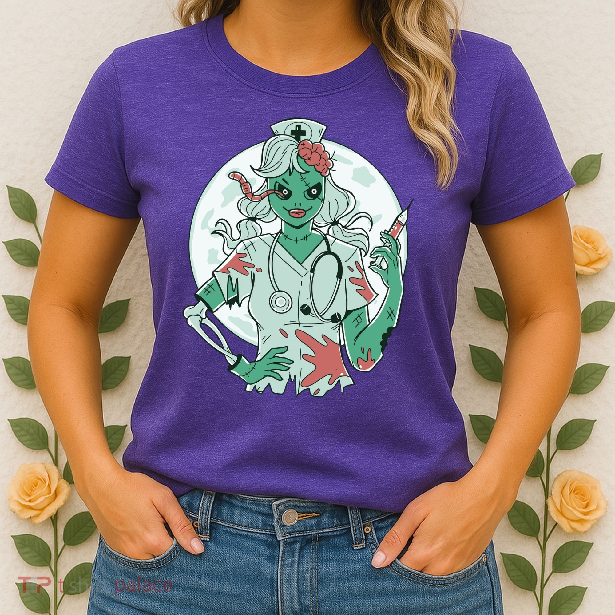 Zombie Nurse Spooky Halloween Women's T-Shirt