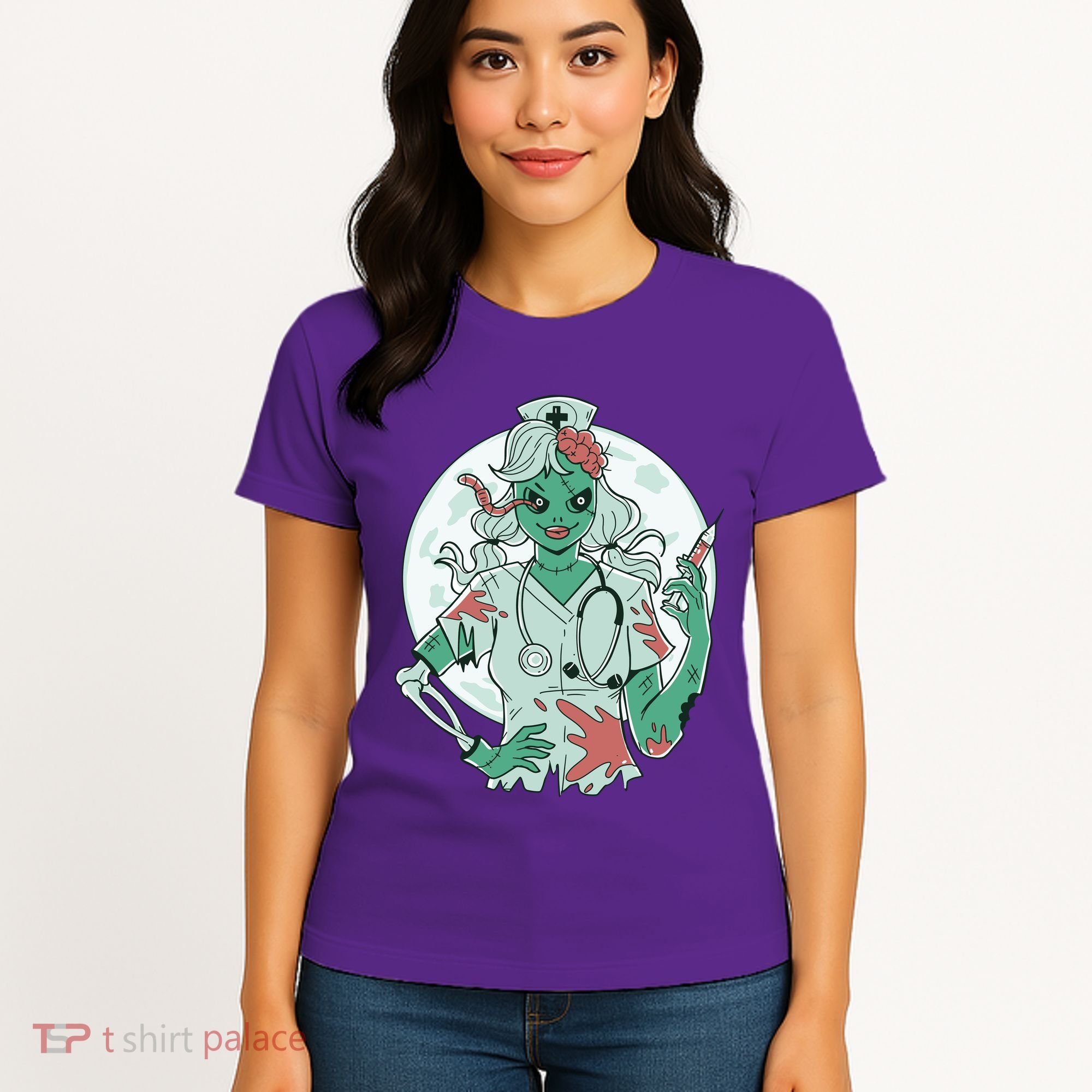 Zombie Nurse Spooky Halloween Women's T-Shirt