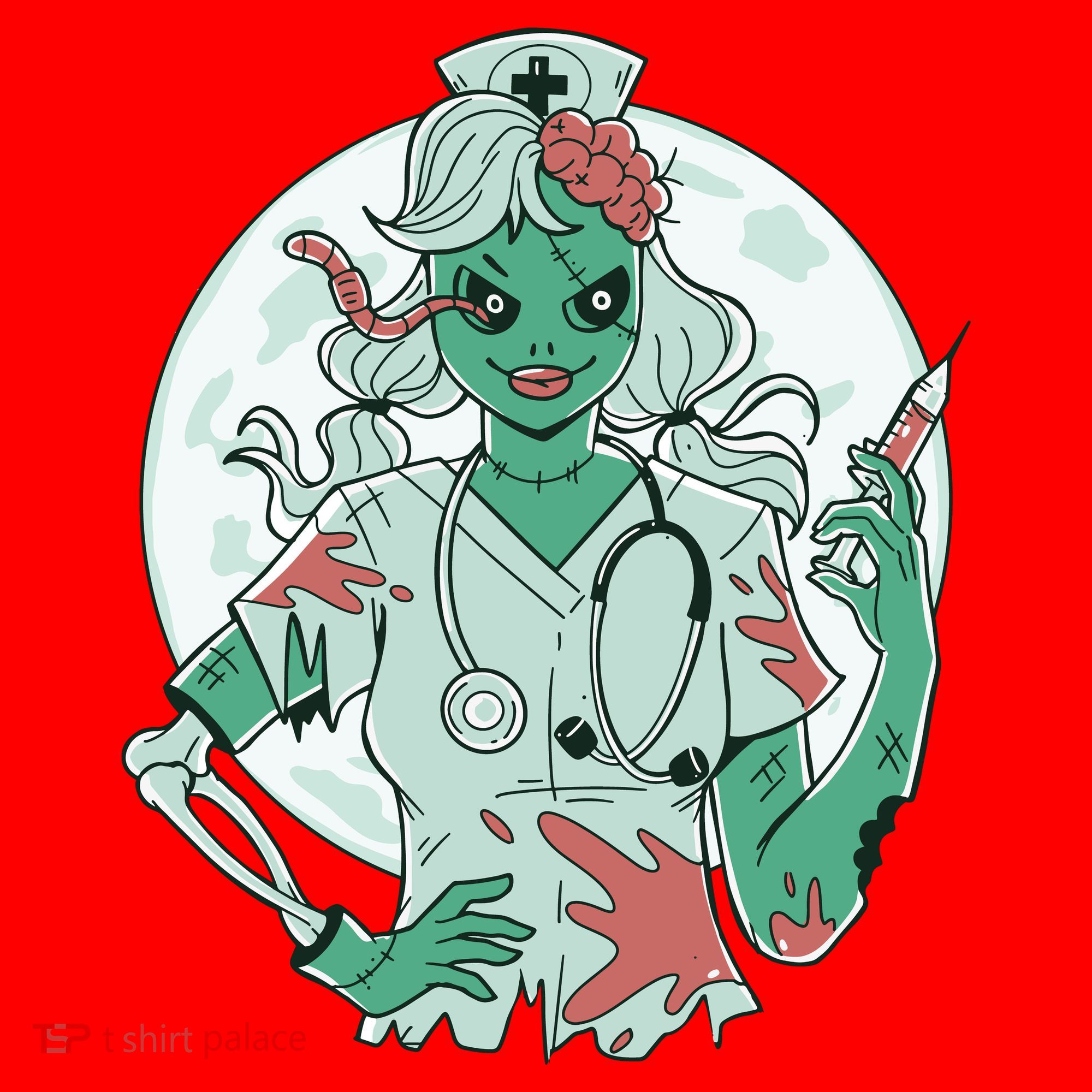 Zombie Nurse Spooky Halloween Santa Hat