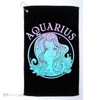 Zodiac Aquarius Lady Golf Towel thumb 0