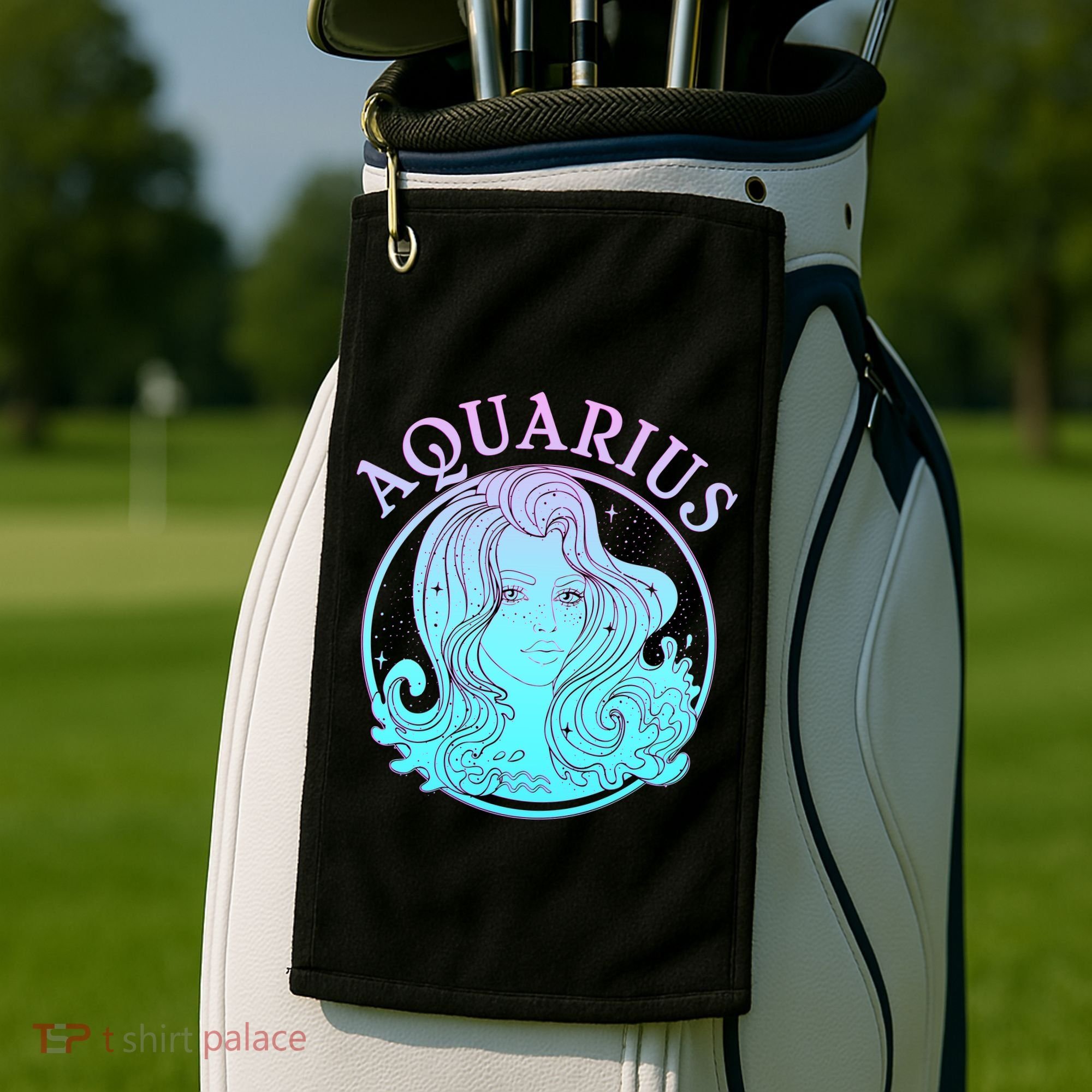 Zodiac Aquarius Lady Golf Towel