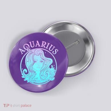 Zodiac Aquarius Lady Button