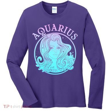 Zodiac Aquarius Lady Women's Long Sleeve Shirt