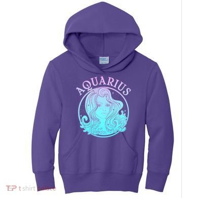 Zodiac Aquarius Lady Kids Hoodie
