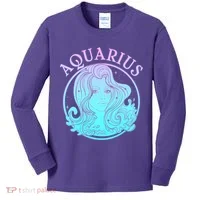 Zodiac Aquarius Lady Kids Long Sleeve Shirt thumb 0