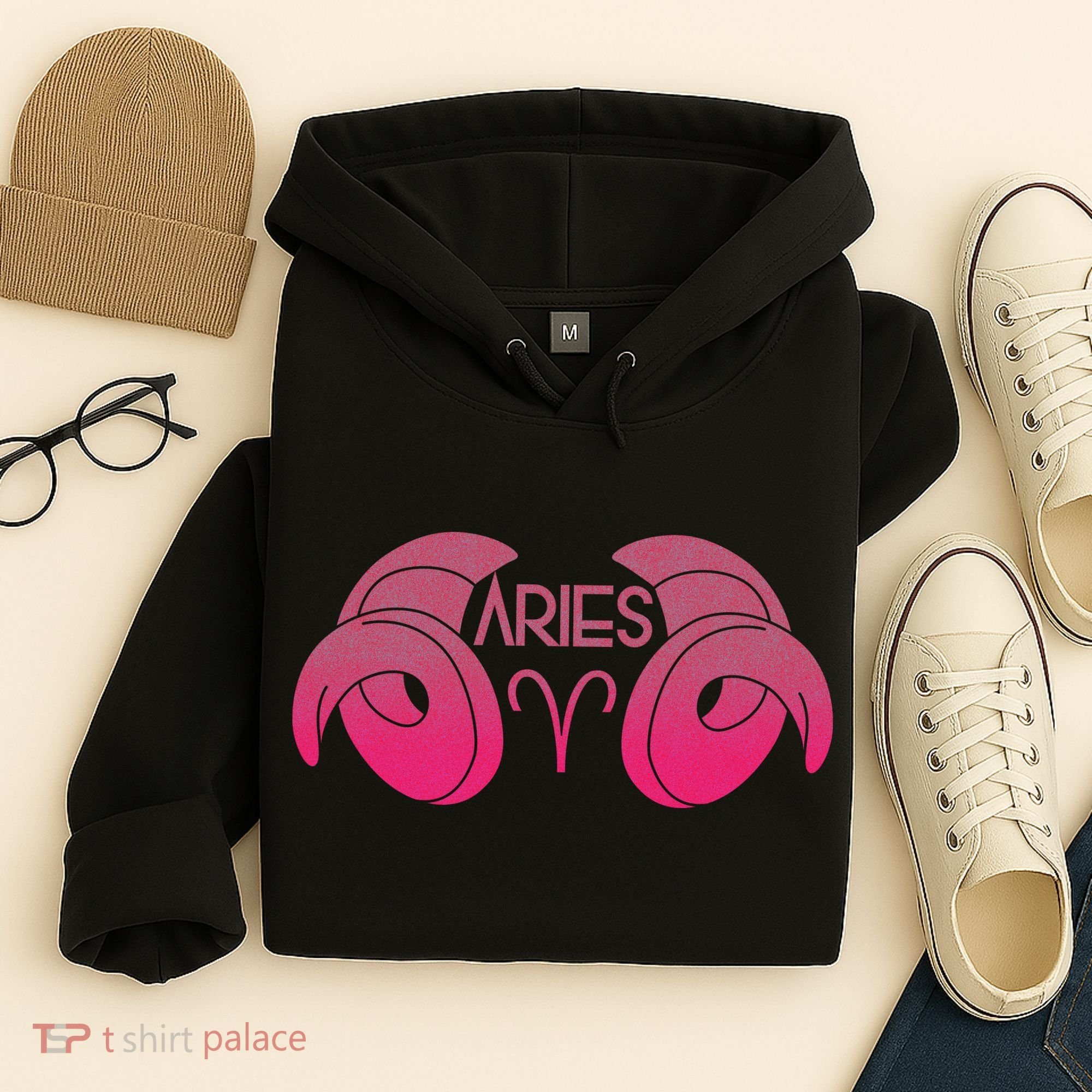 Zodiac Aries Ram Horns Hoodie