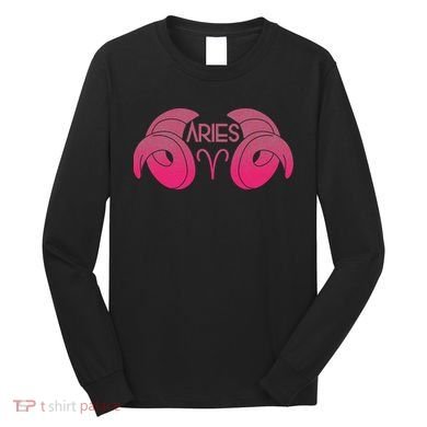 Zodiac Aries Ram Horns Long Sleeve Shirt