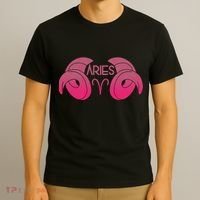 Zodiac Aries Ram Horns T-Shirt thumb 3