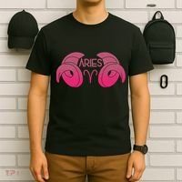 Zodiac Aries Ram Horns T-Shirt thumb 6