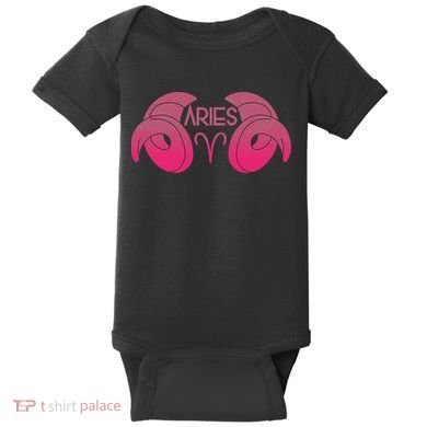 Zodiac Aries Ram Horns Baby Bodysuit
