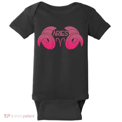 Zodiac Aries Ram Horns Baby Bodysuit