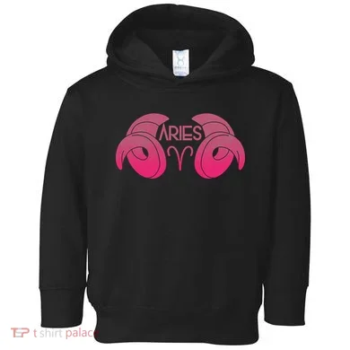 Zodiac Aries Ram Horns Toddler Hoodie