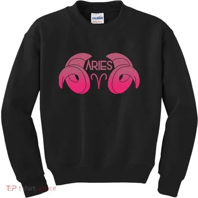 Zodiac Aries Ram Horns Kids Sweatshirt