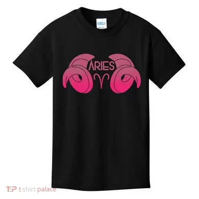Zodiac Aries Ram Horns Kids T-Shirt